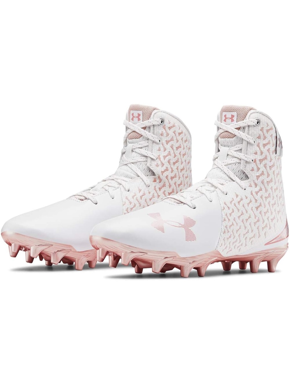 Under Armour Women's UA Highlight MC Lacrosse Cleats White Pink Women’s 8.5